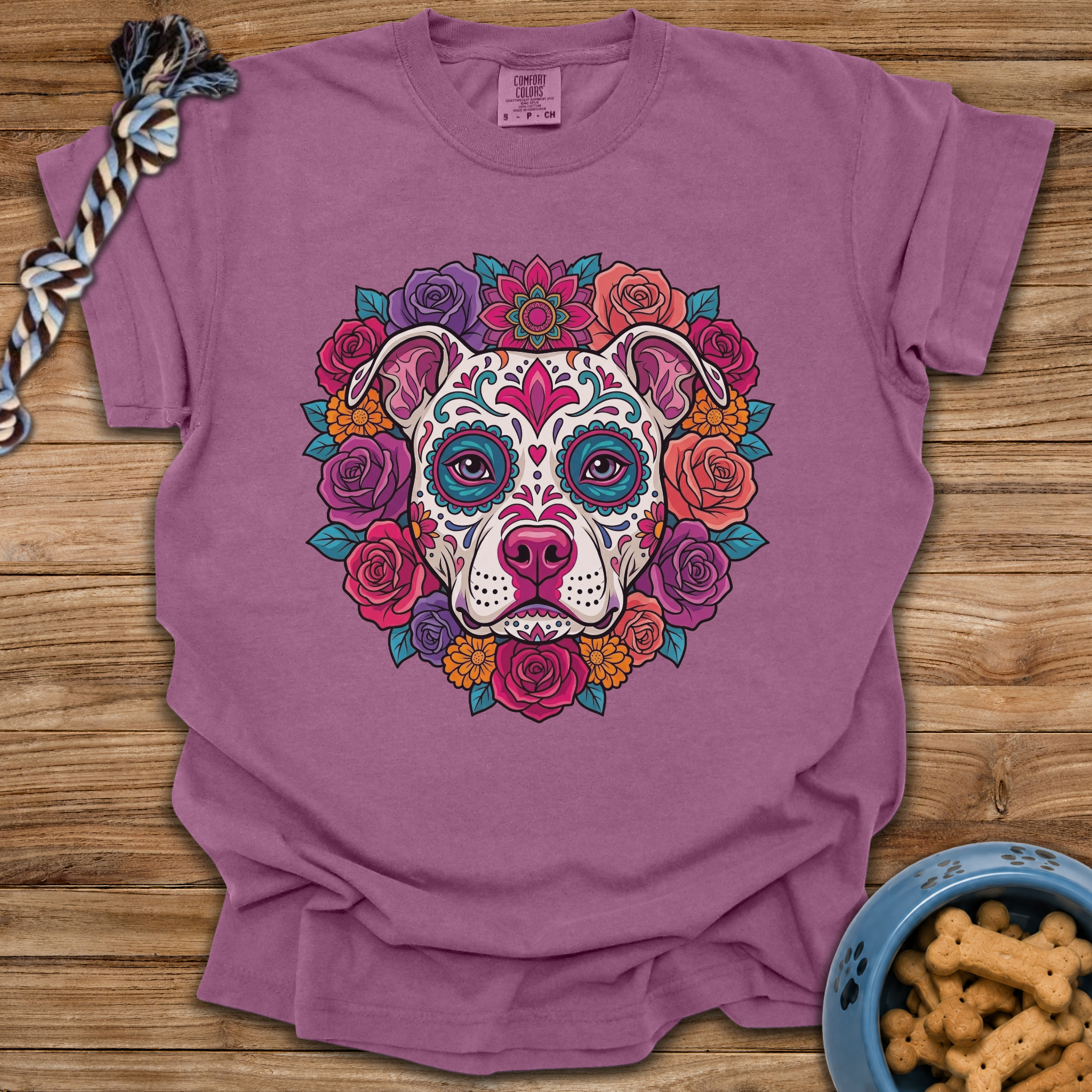 Pittie Sugar Skull T-Shirt