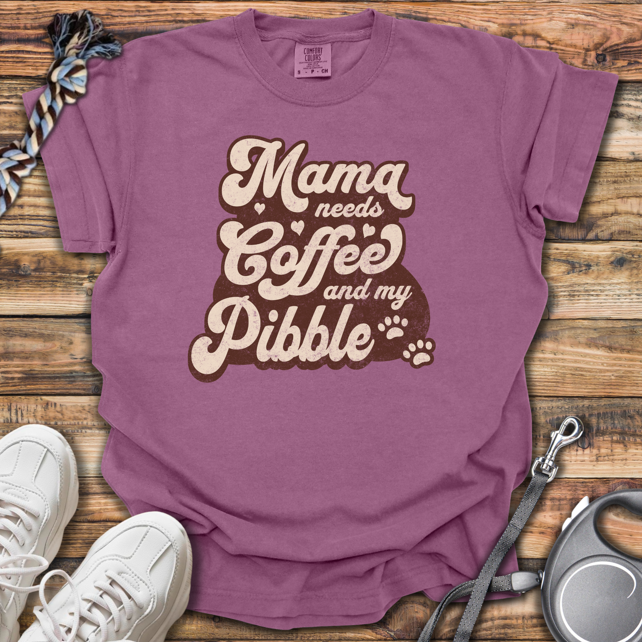Mama Needs Coffee And My Pibble T-Shirt