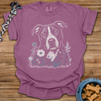 Blue Flowers Pitbull T-Shirt