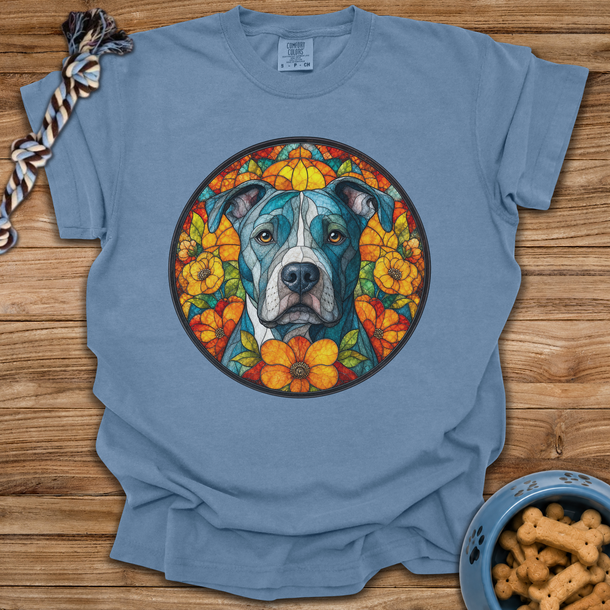 Stained Glass Pitbull T-Shirt