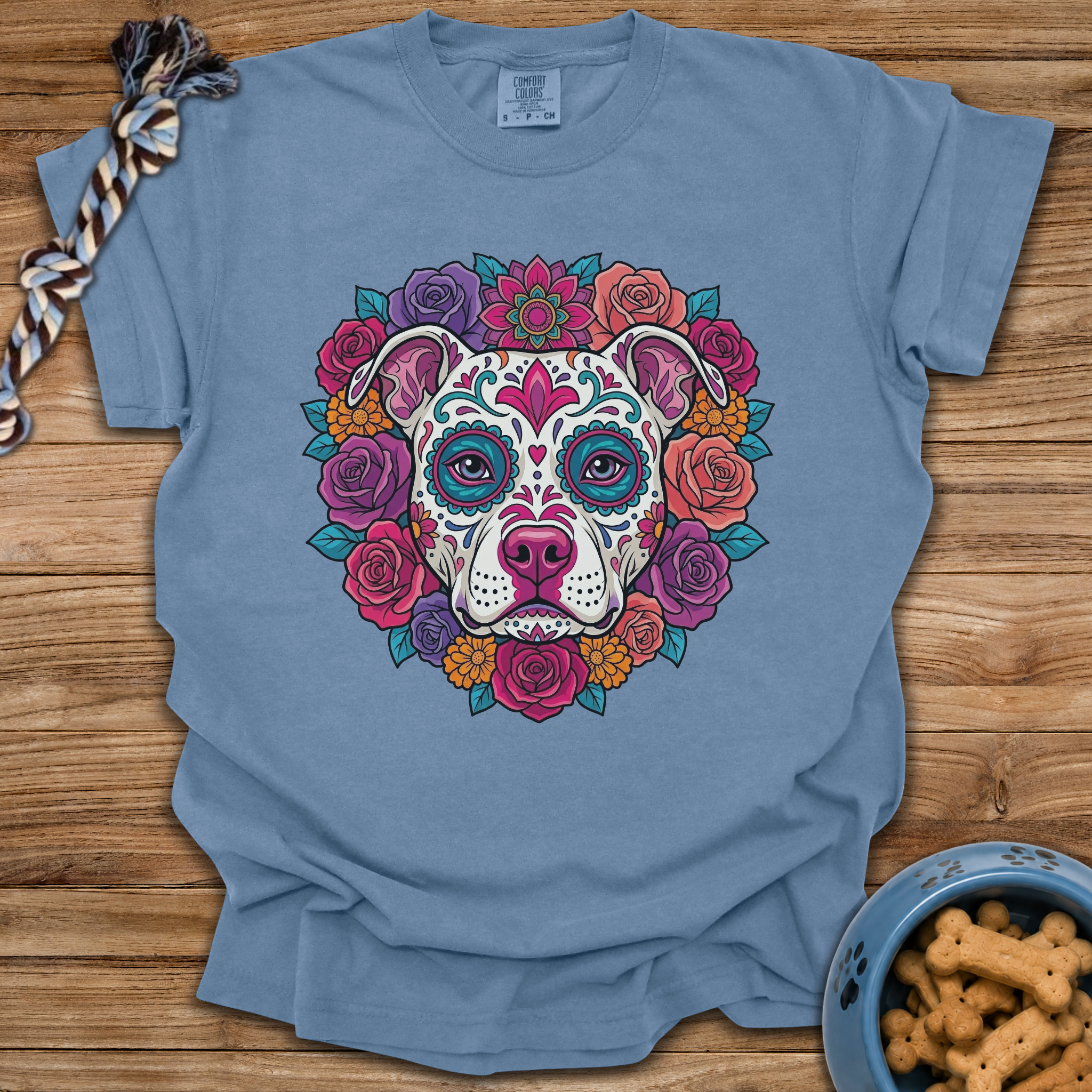 Pittie Sugar Skull T-Shirt