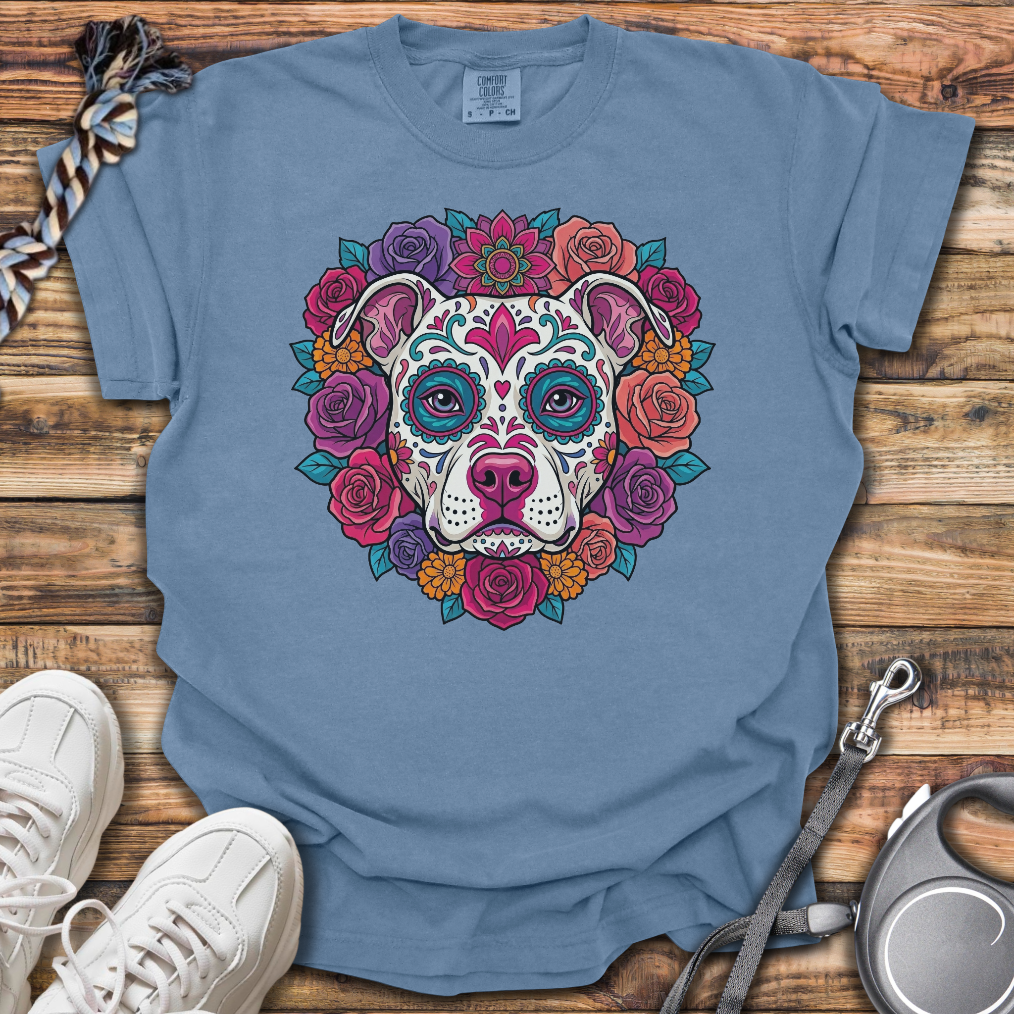 Pittie Sugar Skull T-Shirt
