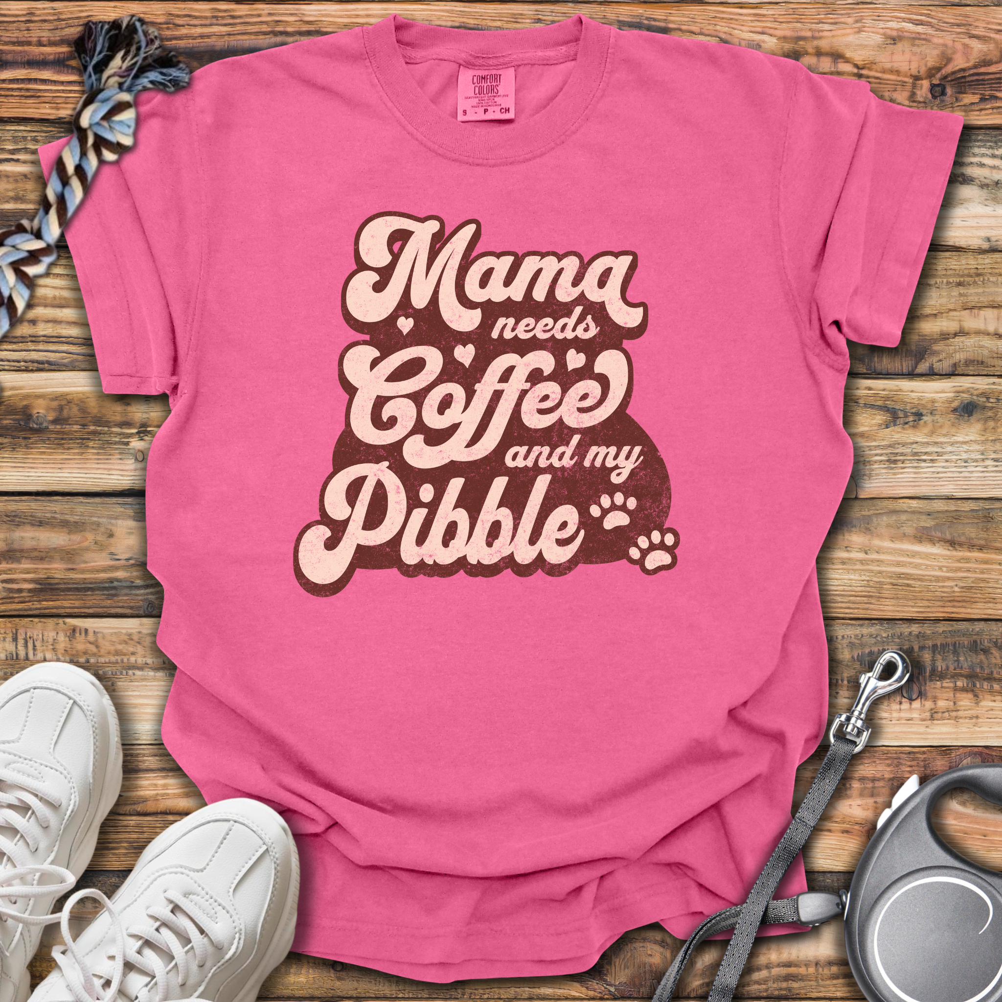 Mama Needs Coffee And My Pibble T-Shirt