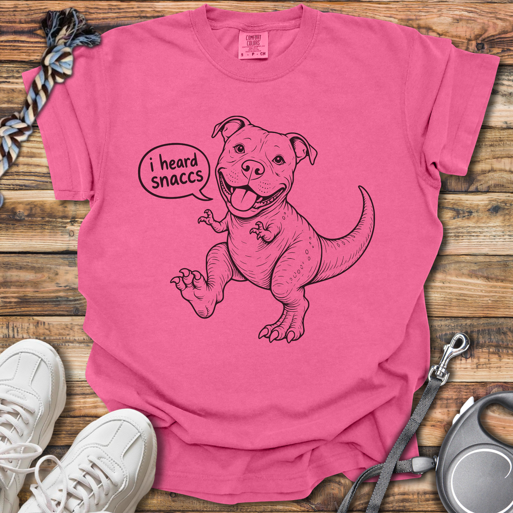 Pittiesaurus I Heard Snaccs T-Shirt