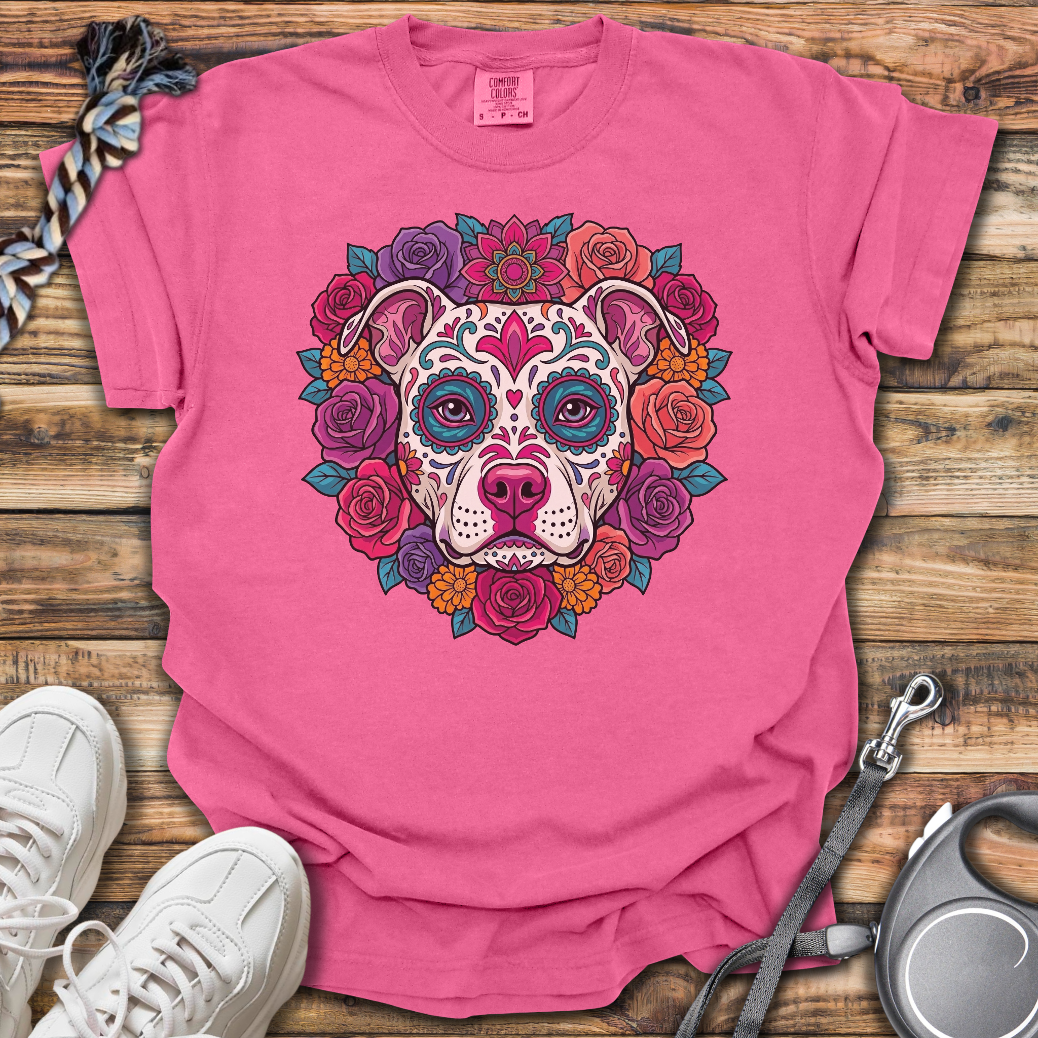 Pittie Sugar Skull T-Shirt