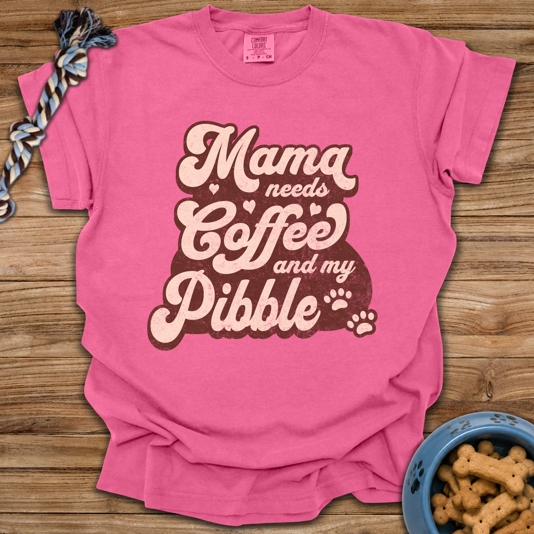 Mama Needs Coffee And My Pibble T-Shirt