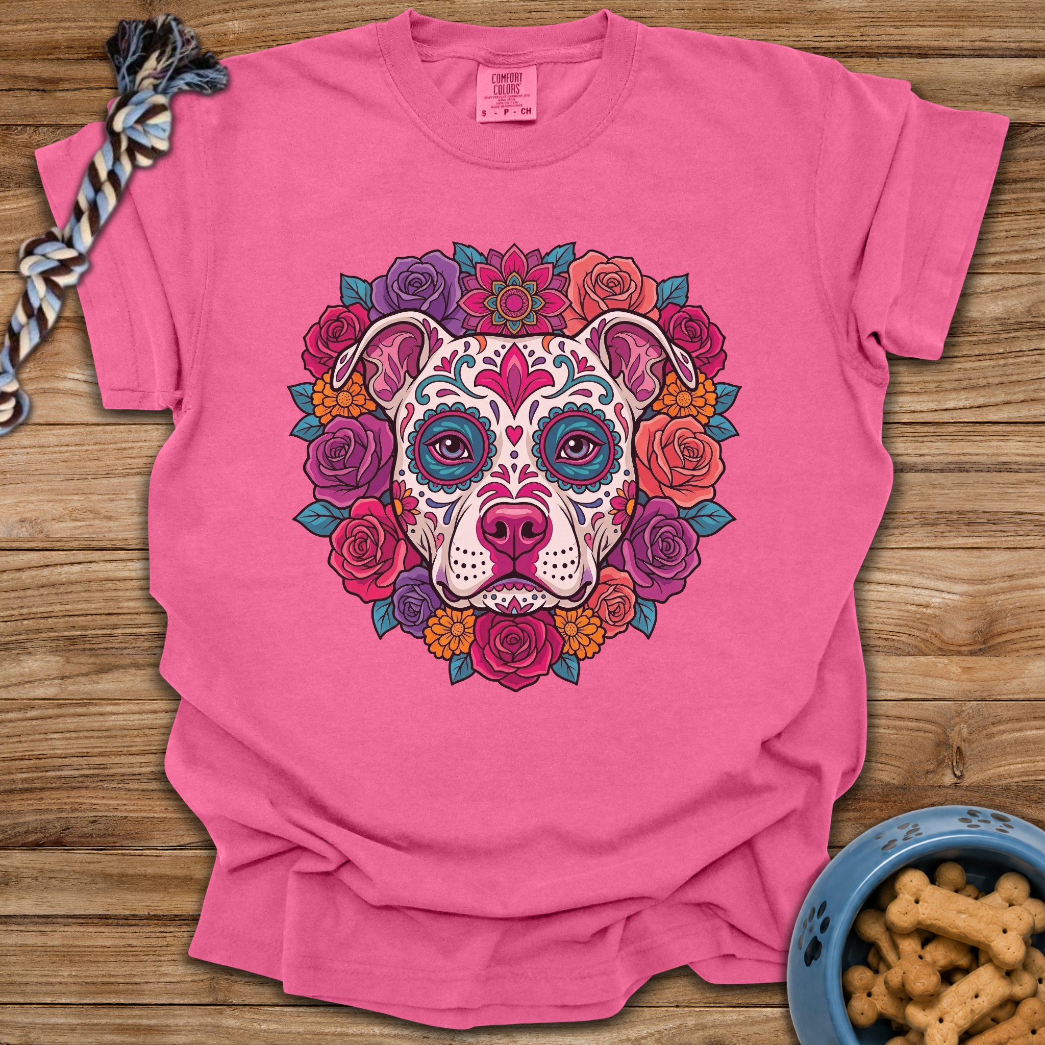 Pittie Sugar Skull T-Shirt