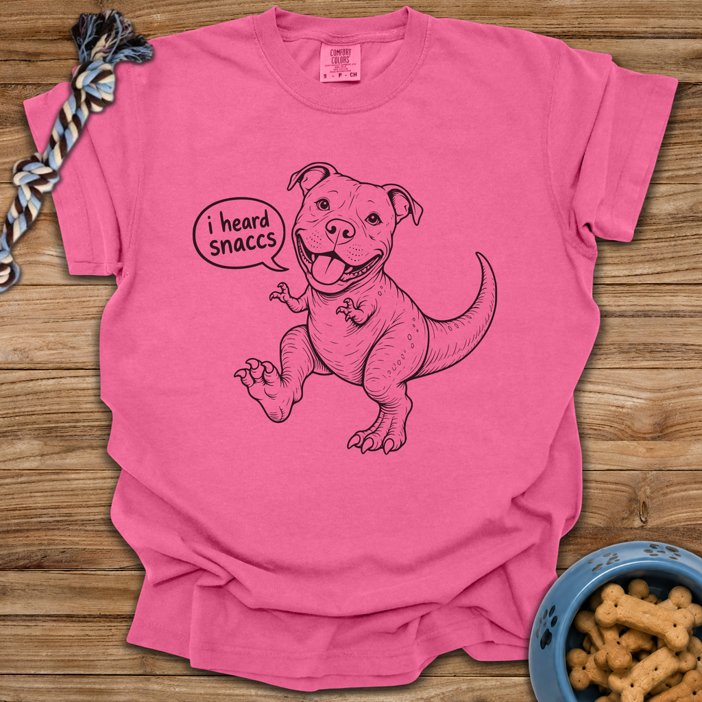Pittiesaurus I Heard Snaccs T-Shirt