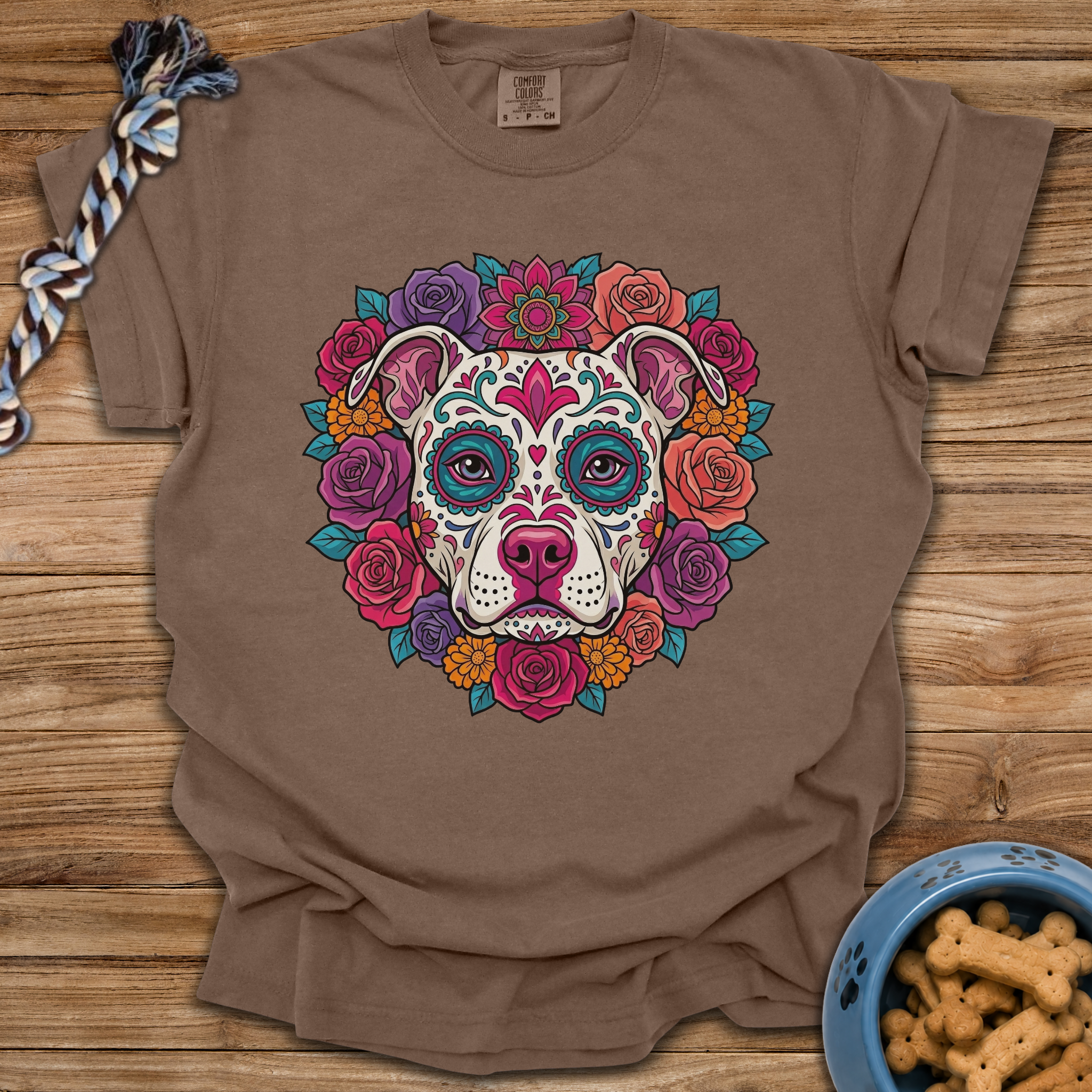 Pittie Sugar Skull T-Shirt