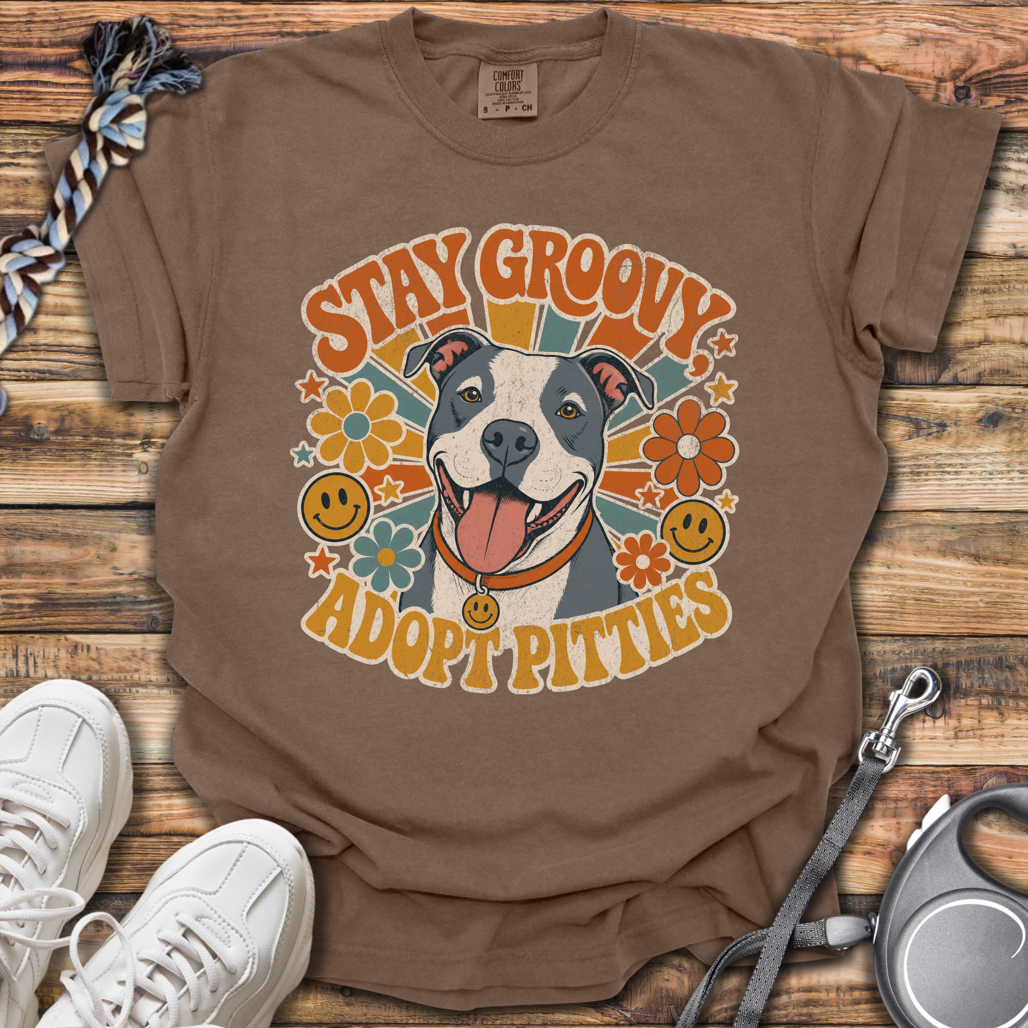 Stay Groovy Adopt Pitties T-Shirt