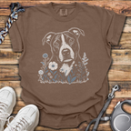 Blue Flowers Pitbull T-Shirt