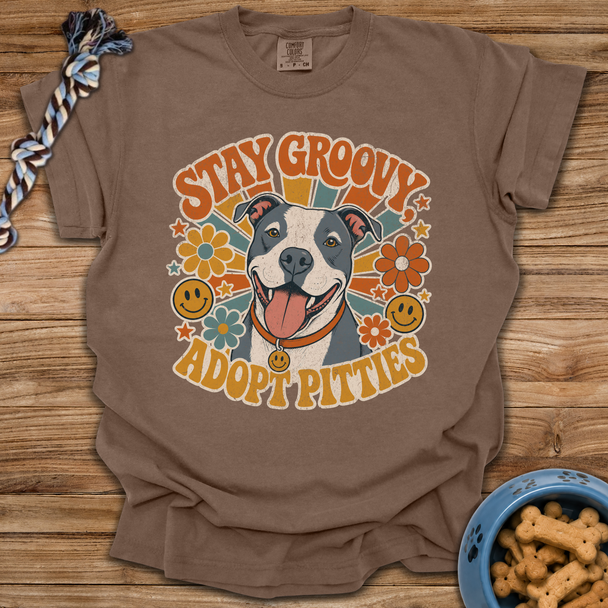 Stay Groovy Adopt Pitties T-Shirt