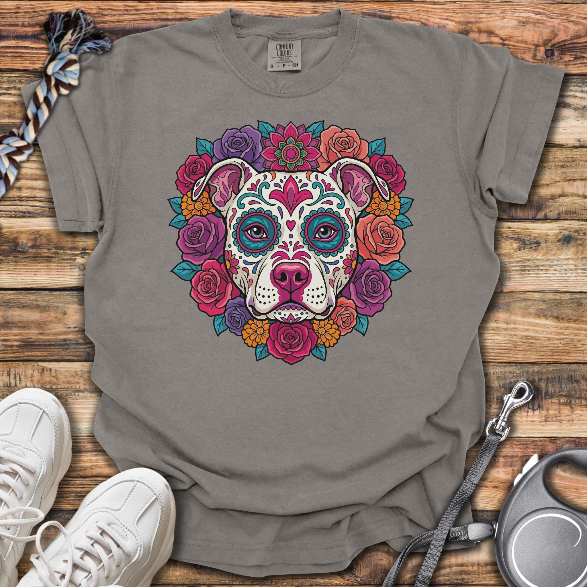 Pittie Sugar Skull T-Shirt