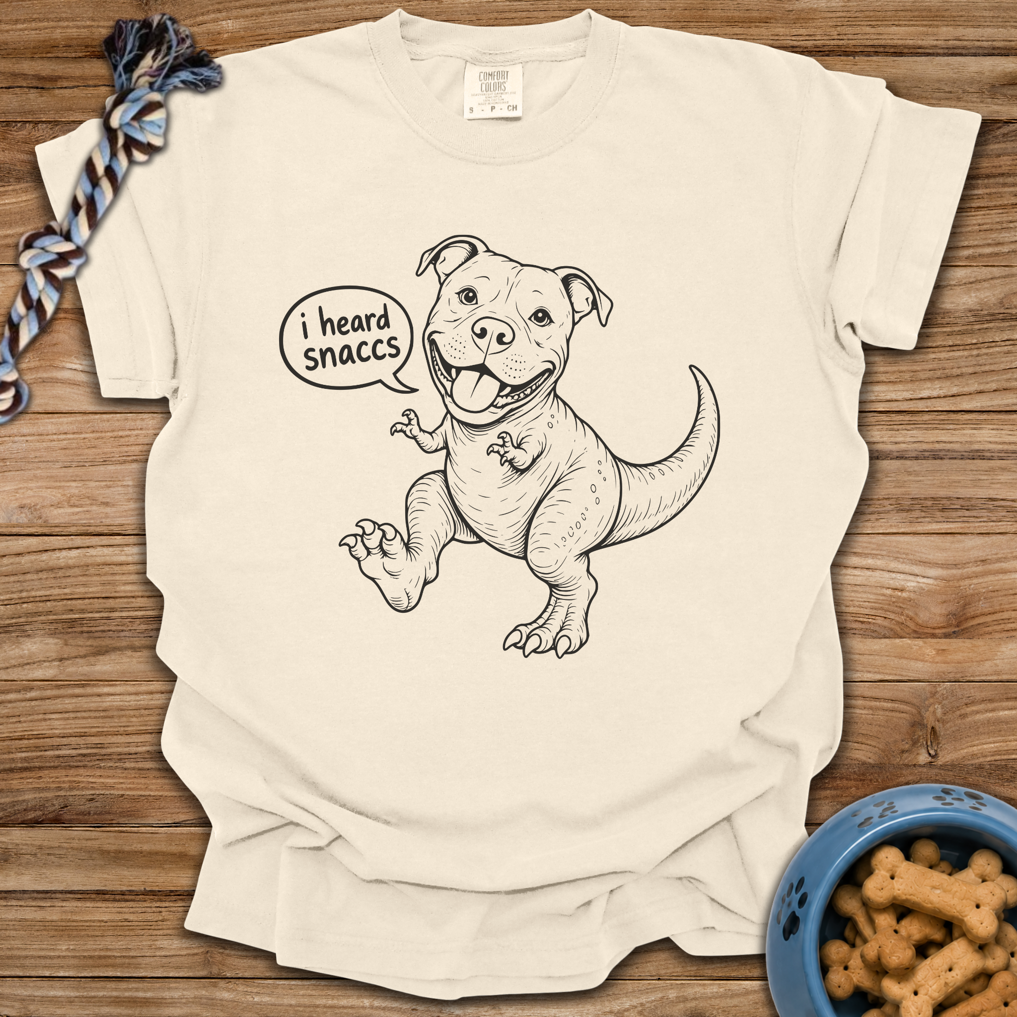 Pittiesaurus I Heard Snaccs T-Shirt