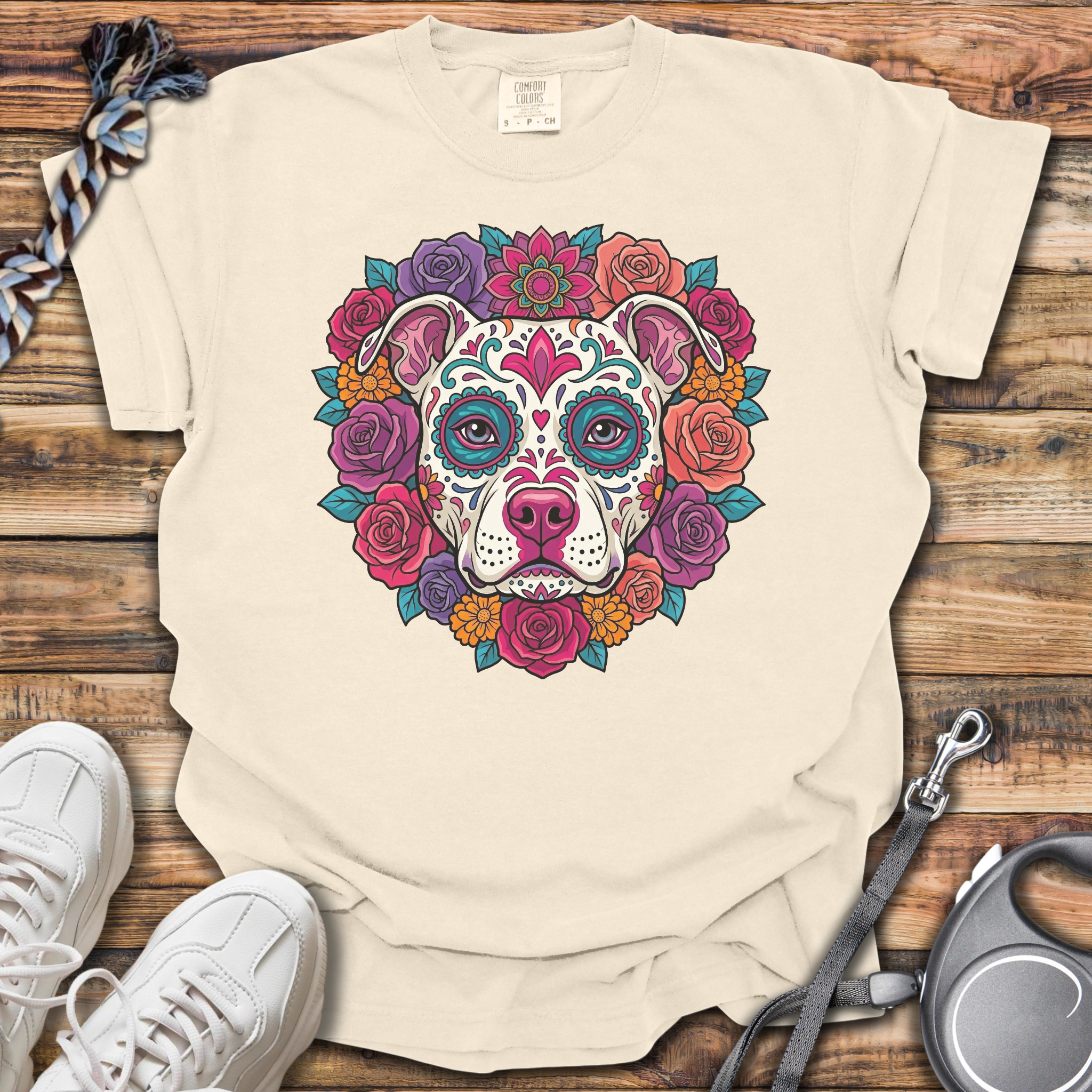 Pittie Sugar Skull T-Shirt