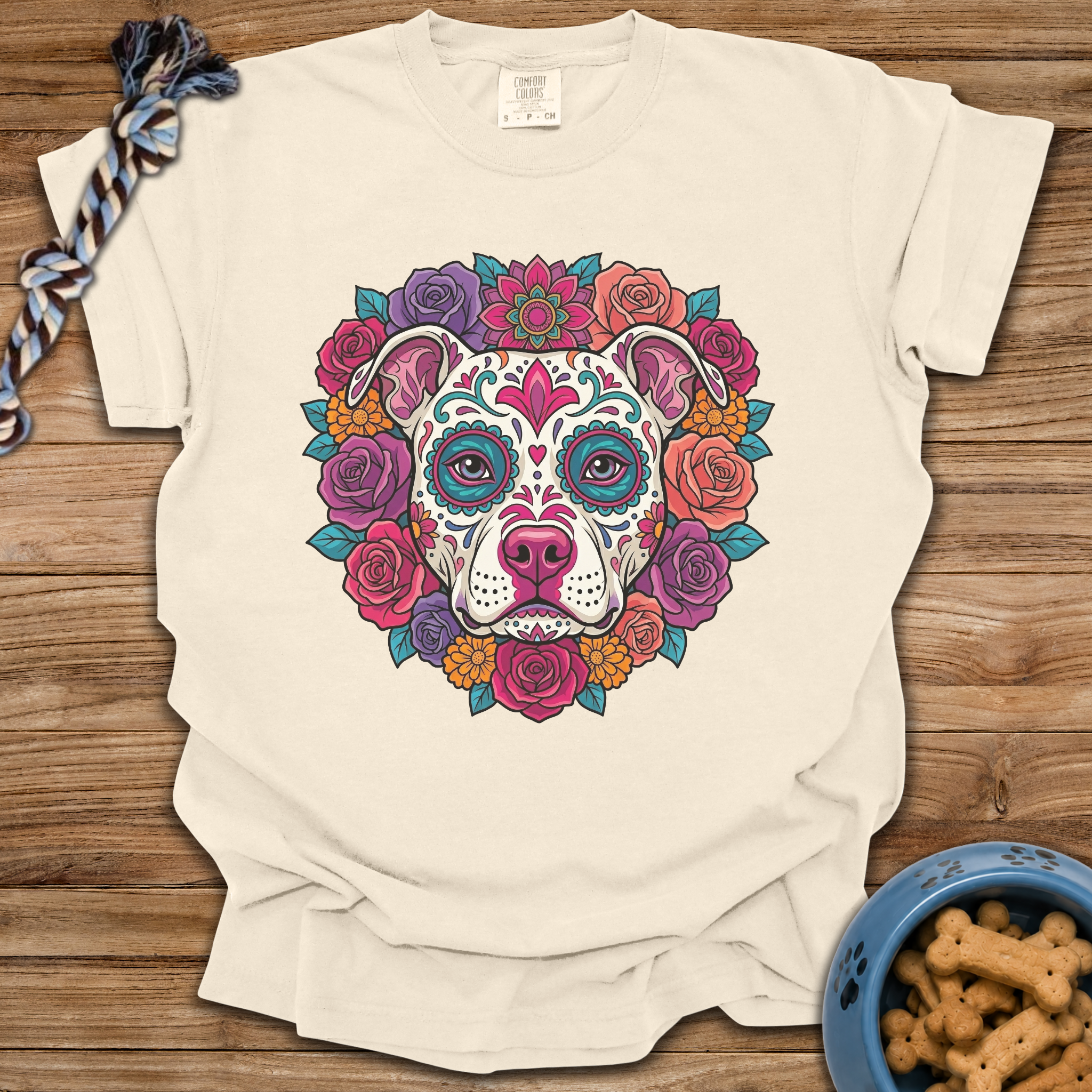 Pittie Sugar Skull T-Shirt