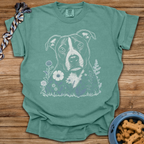 Blue Flowers Pitbull T-Shirt