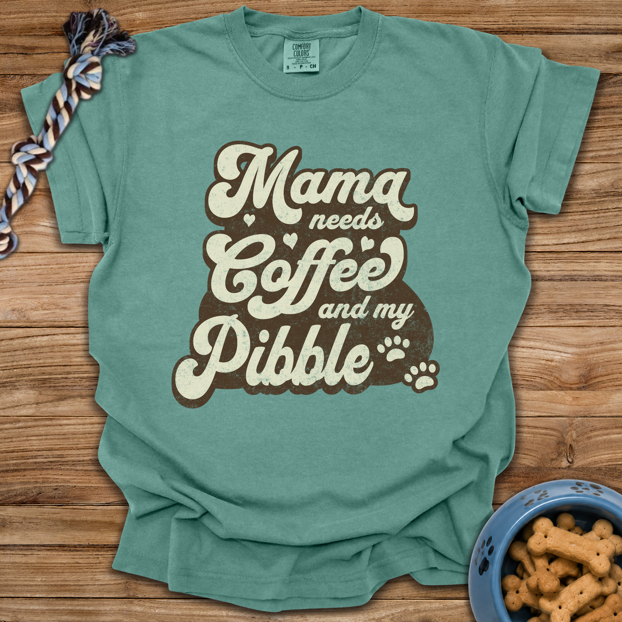 Mama Needs Coffee And My Pibble T-Shirt