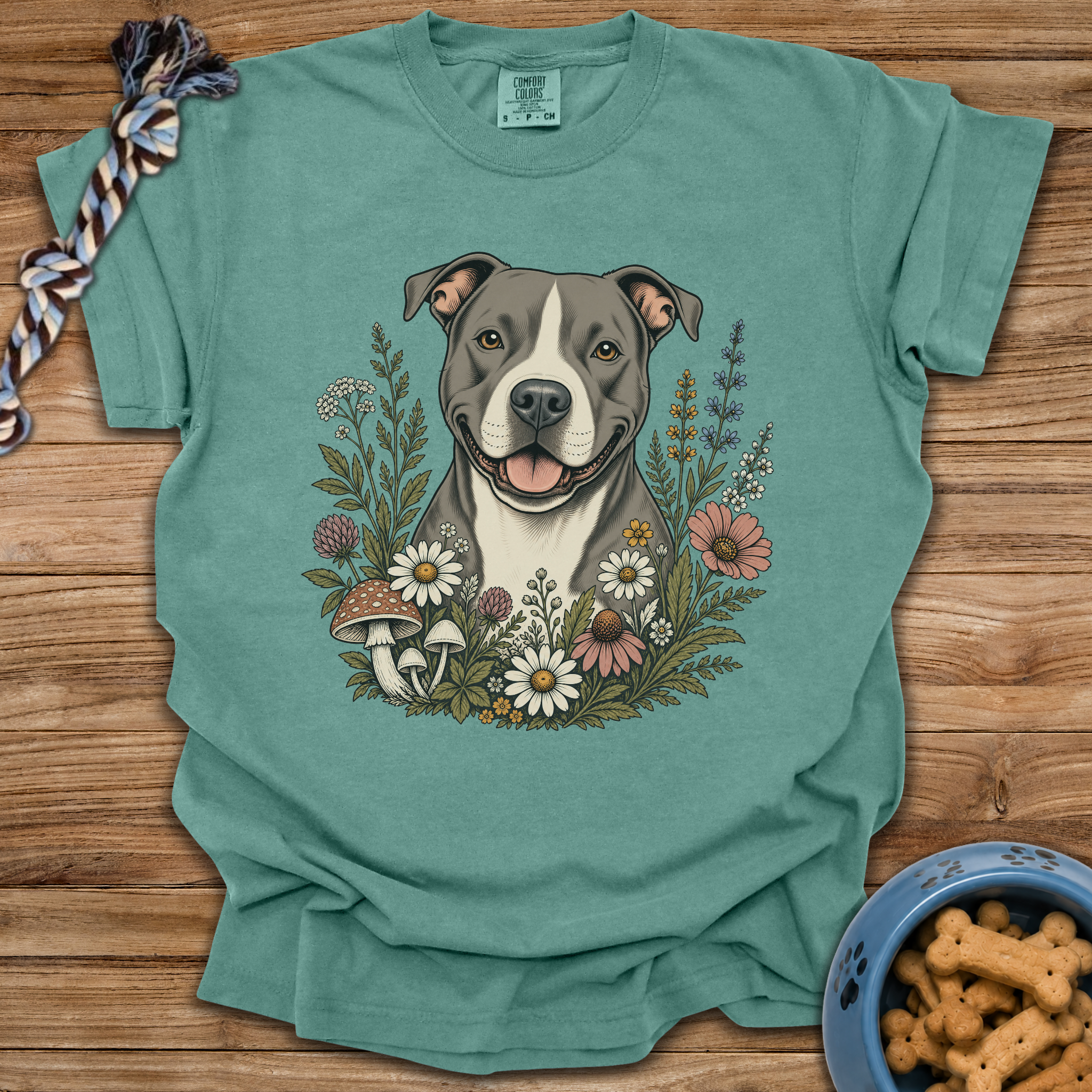 Pittie Wildflowers T-Shirt