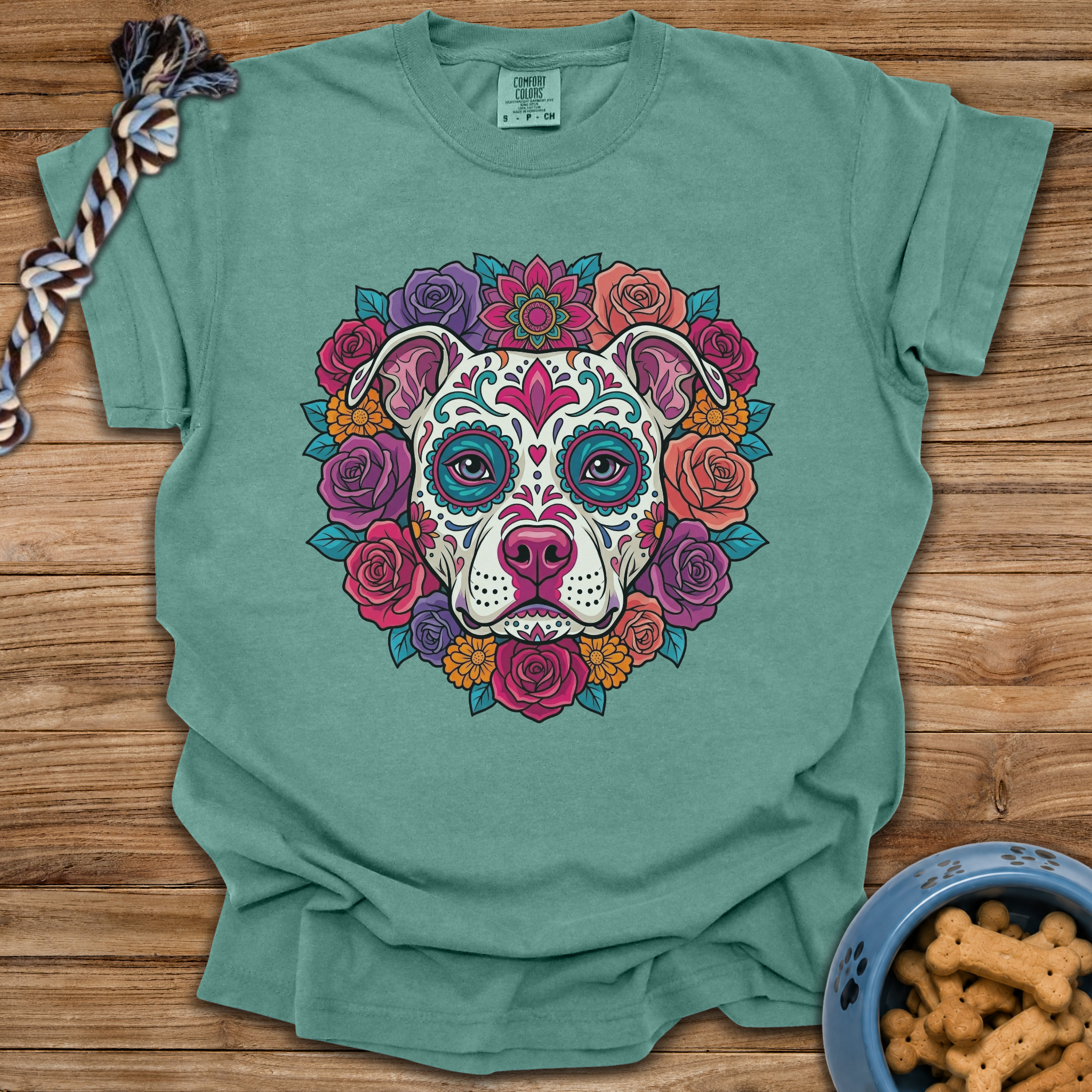 Pittie Sugar Skull T-Shirt