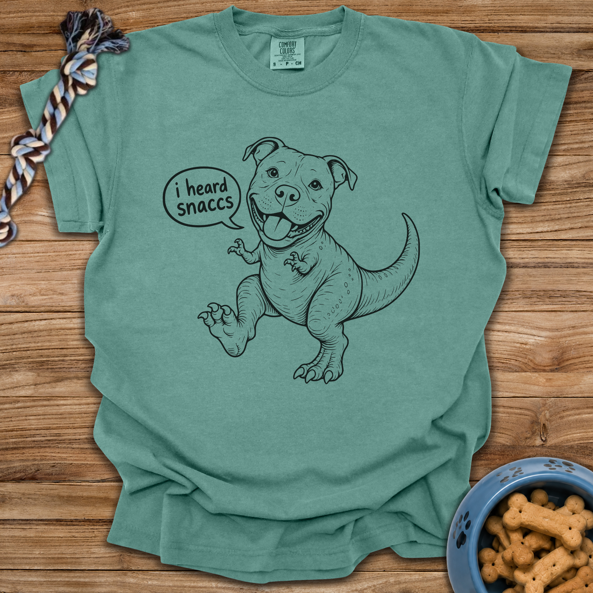 Pittiesaurus I Heard Snaccs T-Shirt