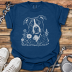 Blue Flowers Pitbull T-Shirt