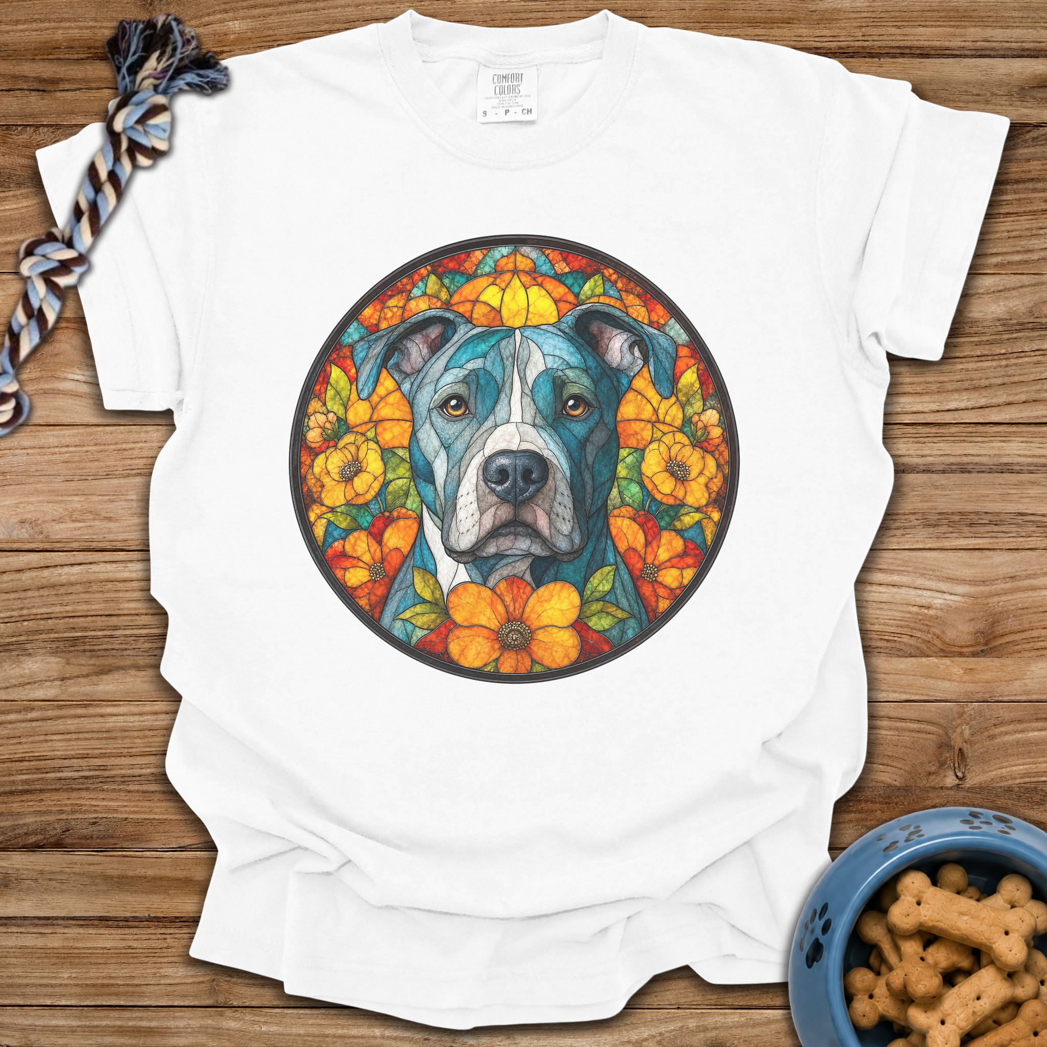 Stained Glass Pitbull T-Shirt